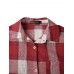 Women Plaid Commute Business Outer wear Bottom Down Front Loose Shirt Dress Cardigans