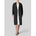 Women 100  Cotton Raglan Back Fork Solid Lapel Trench Cardigan