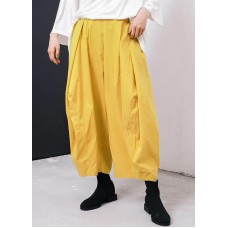 2019 summr yellow women cotton harem pants